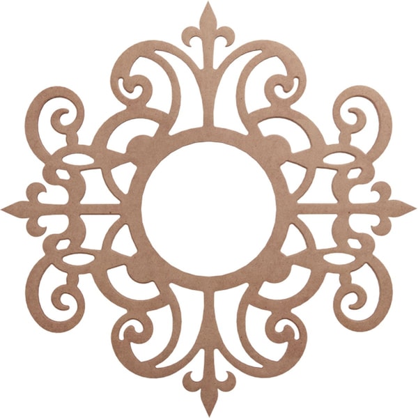 Ekena Millwork Dijon Wood Fretwork Pierced Ceiling Medallion, Wood (Paint Grade), 22"OD x 7 1/8"ID x 3/8"T CMWP22X22X0375DIMF - main